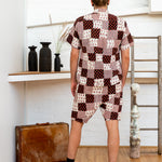 Men Shorts - Black/White Print Patchwork-Men-The ANJELMS Project