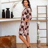 Half Sleeve Dress - Black/White Print Patchwork-Women-The ANJELMS Project