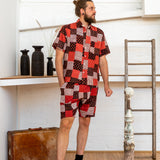 Men Shorts - Red Print Patchwork-Men-The ANJELMS Project