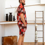 Men Shorts - Red Print Patchwork-Men-The ANJELMS Project