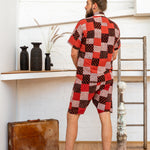 Men Shorts - Red Print Patchwork-Men-The ANJELMS Project