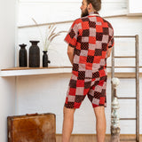 Men Shorts - Red Print Patchwork-Men-The ANJELMS Project