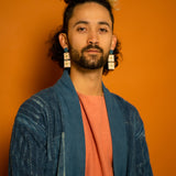 Waste Not Want Not Long Jacket - Indigo Mix