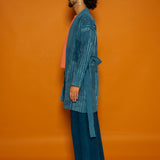 Waste Not Want Not Long Jacket - Indigo Mix