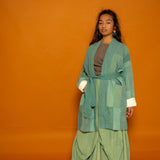 Waste Not Want Not Long Jacket - Sage Mix