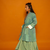 Waste Not Want Not Long Jacket - Sage Mix