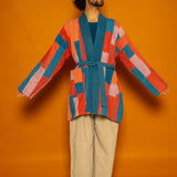 Waste Not Want Not Long Jacket - Madder/Indigo/Lac Mix