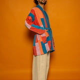 Waste Not Want Not Long Jacket - Madder/Indigo/Lac Mix