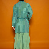 Waste Not Want Not Long Jacket - Sage Mix